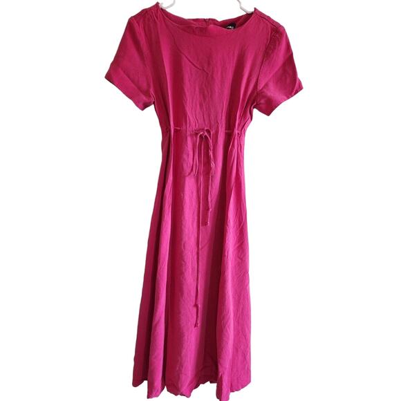 Vintage 1970s Sharon Young Dresses Womens Sz S Midi Dress Bright Pink - Picture 1 of 3